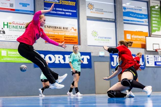 21 08 2025, GER, Handball, Women, Season 2025 2026, 1 BL Alsco Womens Handball Bundesliga, Test match, Thueringer HC BSV Sachsen Zwickau Laura Kuske Thueringer HC,11 99974 Mühlhausen Goermar Görmar Halle Thuringia Germany