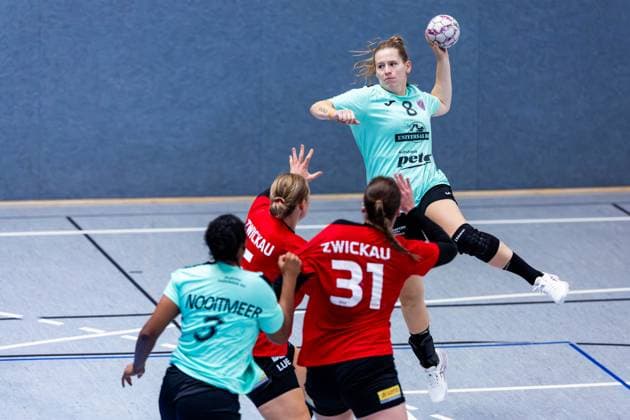 21 08 2025, GER, Handball, Women, Season 2025 2026, 1 BL Alsco Womens Handball Bundesliga, Test match, Thueringer HC BSV Sachsen Zwickau Julie Holm Thueringer HC,8 99974 Mühlhausen Goermar Görmar Halle Thuringia Germany