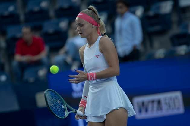 August 21, 2025, Monterrey, Nuevo Leon, Mexico: Rebecca A ramkovoÂ¡ (SVK) in action against Alycia Parks (USA) during their match at the Monterrey Open WTA, Tennis Damen 500. Monterrey Mexico - ZUMAo125 0831109548st Copyright: xAntonioxOjedax