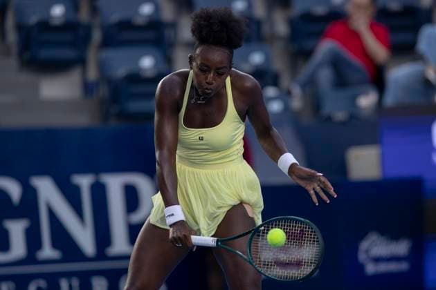 August 21, 2025, Monterrey, Nuevo Leon, Mexico: Alycia Parks (USA) in action against Rebecca A ramkovoÂ¡ (SVK) during their match at the Monterrey Open WTA, Tennis Damen 500. Monterrey Mexico - ZUMAo125 0831109664st Copyright: xAntonioxOjedax