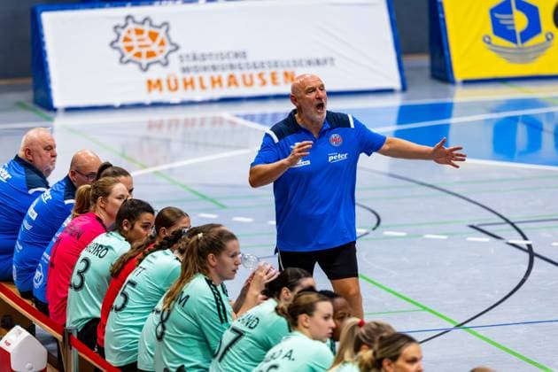 21 08 2025, GER, Handball, Women, Season 2025 2026, 1 BL Alsco Womens Handball Bundesliga, Test match, Thueringer HC BSV Sachsen Zwickau Herbert Mueller Thueringer HC,Trainer 99974 Mühlhausen Goermar Görmar Halle Thuringia Germany
