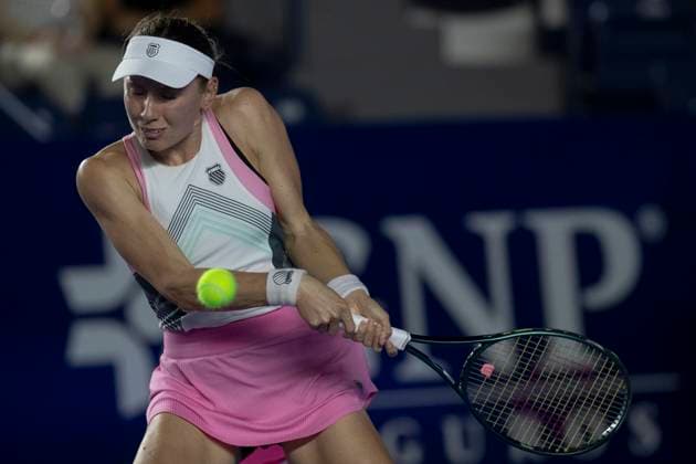 August 21, 2025, Monterrey, Nuevo Leon, Mexico: Yekaterina AleksoÂ¡ndrova (RUS) in action against Linda Noskova (CZE) during their match at the Monterrey Open WTA, Tennis Damen 500. Monterrey Mexico - ZUMAo125 0831114272st Copyright: xAntonioxOjedax