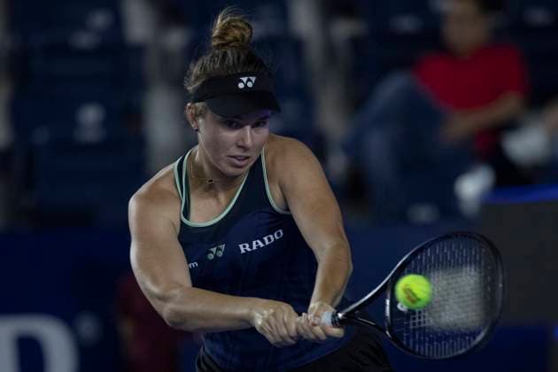 August 21, 2025, Monterrey, Nuevo Leon, Mexico: Linda Noskova (CZE) in action against Yekaterina AleksoÂ¡ndrova (RUS) during their match at the Monterrey Open WTA, Tennis Damen 500. Monterrey Mexico - ZUMAo125 0831114393st Copyright: xAntonioxOjedax