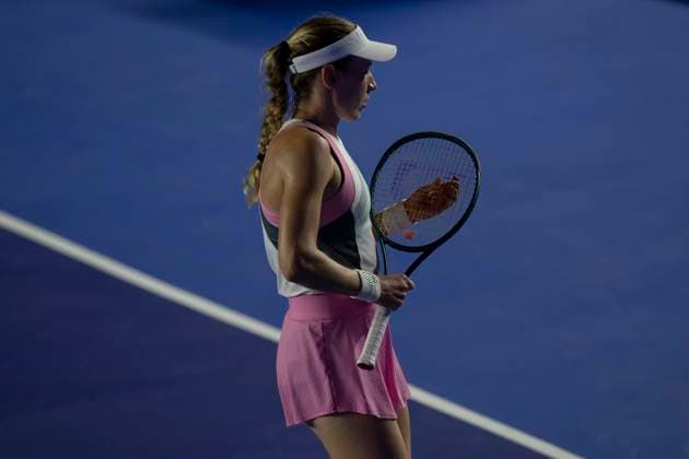 August 21, 2025, Monterrey, Nuevo Leon, Mexico: Yekaterina AleksoÂ¡ndrova (RUS) in action against Linda Noskova (CZE) during their match at the Monterrey Open WTA, Tennis Damen 500. Monterrey Mexico - ZUMAo125 0831114413st Copyright: xAntonioxOjedax
