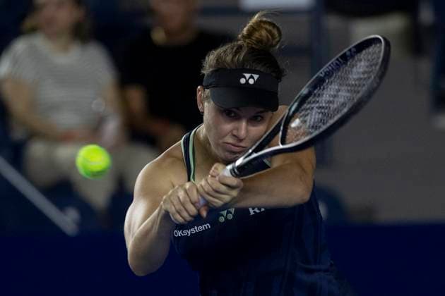 August 21, 2025, Monterrey, Nuevo Leon, Mexico: Linda Noskova (CZE) in action against Yekaterina AleksoÂ¡ndrova (RUS) during their match at the Monterrey Open WTA, Tennis Damen 500. Monterrey Mexico - ZUMAo125 0831114418st Copyright: xAntonioxOjedax