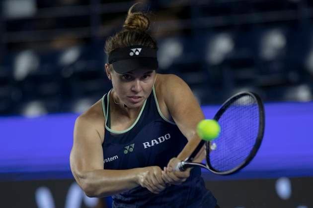 August 21, 2025, Monterrey, Nuevo Leon, Mexico: Linda Noskova (CZE) in action against Yekaterina AleksoÂ¡ndrova (RUS) during their match at the Monterrey Open WTA, Tennis Damen 500. Monterrey Mexico - ZUMAo125 0831114419st Copyright: xAntonioxOjedax