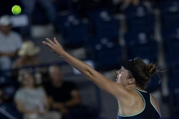 August 21, 2025, Monterrey, Nuevo Leon, Mexico: Linda Noskova (CZE) in action against Yekaterina AleksoÂ¡ndrova (RUS) during their match at the Monterrey Open WTA, Tennis Damen 500. Monterrey Mexico - ZUMAo125 0831114420st Copyright: xAntonioxOjedax