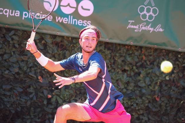 Kilian Feldbausch (SUI) during M25 ITF Lesa Cup, International Tennis match in Lesa, Italy, August 22 2025  Copyright: xRobertaxCorradin IPAxSportx xipa-agency.netx xx IPA_62966639 IPA_Agency_IPA62966639
