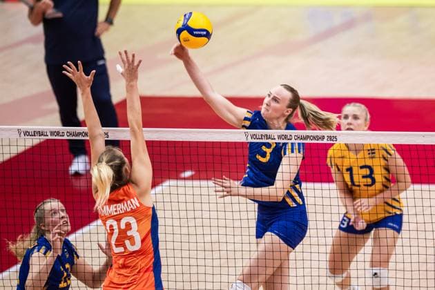 250822 Linda Andersson of Sweden during the women s volleyball world championship match between Netherlands and Sweden on August 22, 2025 in Bangkok Photo Kaikungwon Duanjumroon BILDBYRAN code XY XY0070 volleyball volleyball landslaget netherlands sverige nederländerna national team sweden dam bbeng vm world championship  Copyright: KaikungwonxDuanjumroon BB250822BB111
