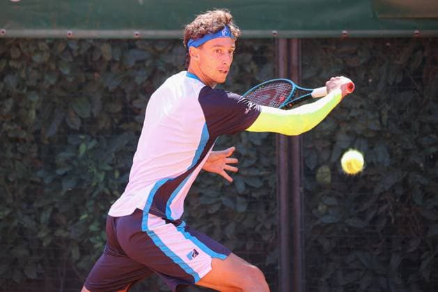 TENNIS - Internazionali di Tennis - M25 ITF Lesa Cup Francesco Forti (ITA) during M25 ITF Lesa Cup, International Tennis match in Lesa, Italy, August 22 2025 Lesa Italy  Copyright: xIPAxSport ABACAx
