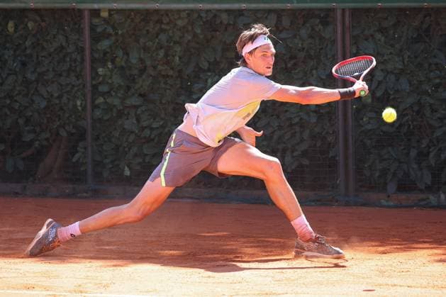 TENNIS - Internazionali di Tennis - M25 ITF Lesa Cup Luciano Emanuel Ambrogi (ARG) during M25 ITF Lesa Cup, International Tennis match in Lesa, Italy, August 22 2025 Lesa Italy  Copyright: xIPAxSport ABACAx