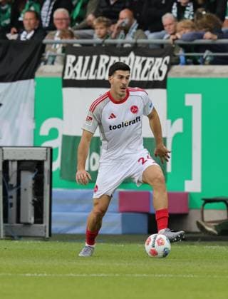 22 08 2025 Soccer Season 2025 2026 2 Soccer Bundesliga 03 Matchday SC Preußen Münster SCP 1 FC Nürnberg FCN Club Sportfoto Zink DaMa xdaxmax DFL regulations prohibit any use of photographs as image sequences and or quasi video only for editorial use Luka Lochoshvili 24, 1 FC Nürnberg FCN Freisteller Einzelbild