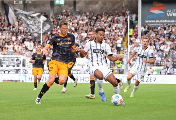 22 08 2025, Football, Men, 2 Bundesliga, Season 2025 2026, SV 07 Elversberg 1 FC Kaiserslautern, Fabian Kunze 1 FC Kaiserslautern Bambase Conte SV 07 Elversberg Elversberg Ursapharm Arena an der Kaiserlinde Saarland Germany EN Copyright: xFabianxKleerx