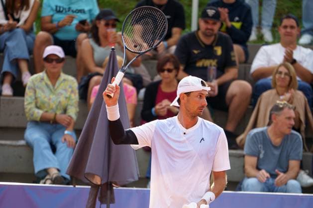 ATP50 Challenger Schwaben Open, Augsburg, 22 08 2025 Alexander Ritschard SUI Switzerland after winning the semi-final against Henri Squire GER Germany ATP50 Challenger Schwaben Open, Augsburg, 22 08 2025 Copyright: xBEAUTIFULxSPORTSx Pajonkx