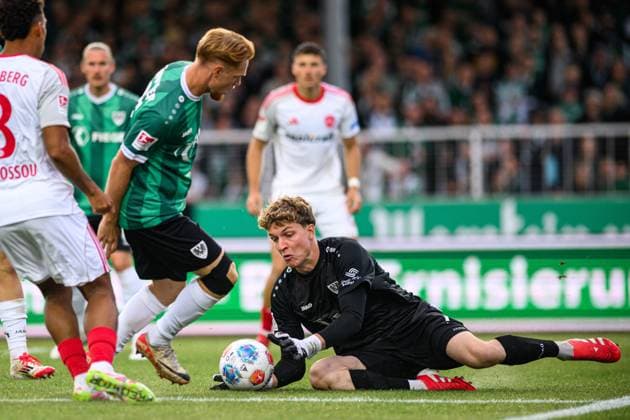 MUNSTER, GERMANY - 22 AUGUST, 2025: Johannes Schenk, The football match of 2.Bundesliga SC Preussen Munster 1. FC Nurnberg at LVM-Preussenstadion  Copyright: xVITALIIxKLIUIEVx