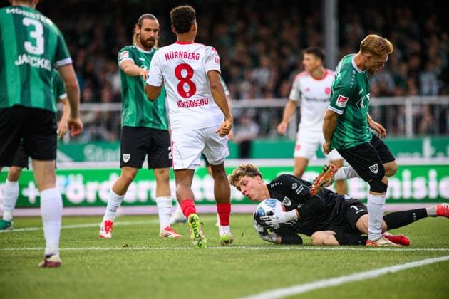 MUNSTER, GERMANY - 22 AUGUST, 2025: Johannes Schenk, The football match of 2.Bundesliga SC Preussen Munster 1. FC Nurnberg at LVM-Preussenstadion  Copyright: xVITALIIxKLIUIEVx
