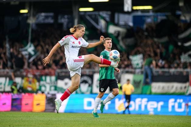 MUNSTER, GERMANY - 22 AUGUST, 2025: Artem Stepanov, The football match of 2.Bundesliga SC Preussen Munster 1. FC Nurnberg at LVM-Preussenstadion  Copyright: xVITALIIxKLIUIEVx