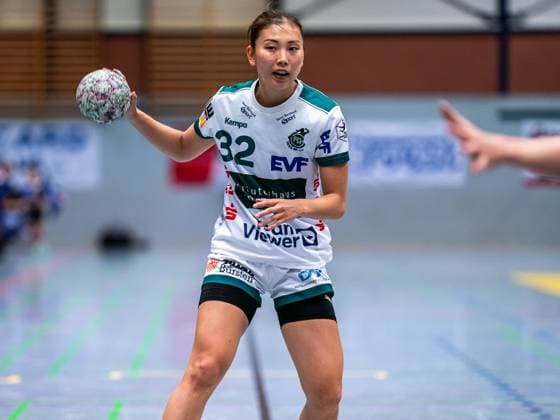 Haruno Sasaki Frisch Auf Women, 32 on the ball, Bergischer HC vs Frisch Auf Goeppingen, Handball, DHB Cup, Season 2025 2026, 22 08 2025 Bergischer HC vs Frisch Auf Goeppingen, Handball, DHB Cup, Season 2025 2026, 22 08 2025 Solingen Copyright: xMichaelxSchmidt Eibner-Pressefotx EP_MST