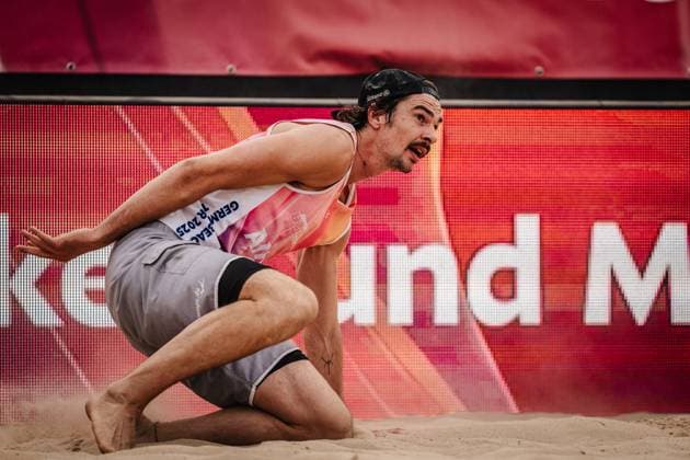 Beach volleyball men Allianz German Beach Tour 2025 Tourstop Berlin 22 08 2025 Jannik Kühlborn Berlin Funkhaus Beach Berlin Germany