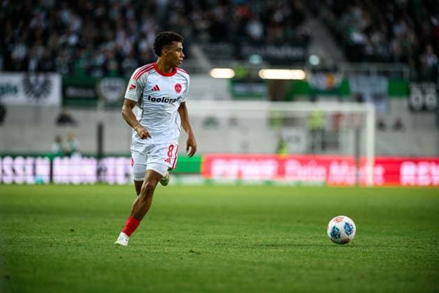 MUNSTER, GERMANY - 22 AUGUST, 2025: Henri Koudossou, The football match of 2.Bundesliga SC Preussen Munster 1. FC Nurnberg at LVM-Preussenstadion  Copyright: xVITALIIxKLIUIEVx