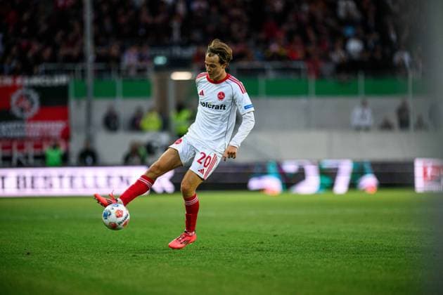 MUNSTER, GERMANY - 22 AUGUST, 2025: Caspar Jander, The football match of 2.Bundesliga SC Preussen Munster 1. FC Nurnberg at LVM-Preussenstadion  Copyright: xVITALIIxKLIUIEVx