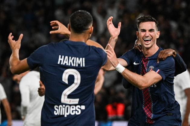 Ligue 1 PSG vs Angers SCO - FA Paris Saint-Germain’s midfielder Fabian Ruiz celebrates scoring a goal during the French L1 football match between Paris Saint-Germain and Angers SCO at the Parc des Princes stadium in Paris on August 22, 2025. Photo by Firas Abdullah ABACAPRESS.COM Paris Île-de-France France  Copyright: xAbdullahxFiras ABACAx