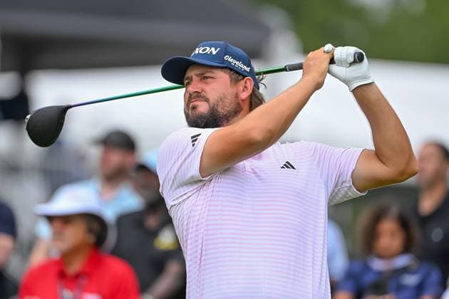 ATLANTA, GA - AUGUST 22: Andrew Novak (USA) on the tenth tee during the second round of the PGA, Golf Herren Tour Championship, August 22, 2025 at East Lake Golf Club in Atlanta, Georgia. (Photo by John Adams Icon Sportswire) GOLF: AUG 22 PGA FedEx Cup Playoffs - Tour Championship EDITORIAL USE ONLY Icon2508220067902