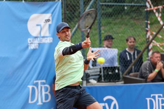 in the picture, Alexander Ritschard SUI , Cedrik Marcel Stebe GER vs Alexander Ritschard SUI , ATP Challenger Schwaben Open, Men, Final, Singles, Tennis, 23 08 2025 Augsburg Bavaria Germany Copyright: xkolbert-press ChristianxKolbertx