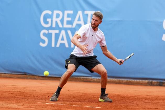 in the picture Cedrik Marcel Stebe GER , Cedrik Marcel Stebe GER vs Alexander Ritschard SUI , ATP Challenger Schwaben Open, Men, Final, Singles, Tennis, 23 08 2025 Augsburg Bavaria Germany Copyright: xkolbert-press ChristianxKolbertx