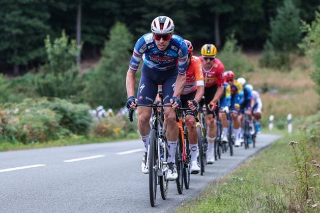 Cycling UCI ProSeries Men Elite LIDL Deutschland Tour 2025 Stage 3 Arnsberg Kassel on 23 08 2025 The peloton led by Pascal Eenkhoorn SOUDAL QUICK STEP xJRx