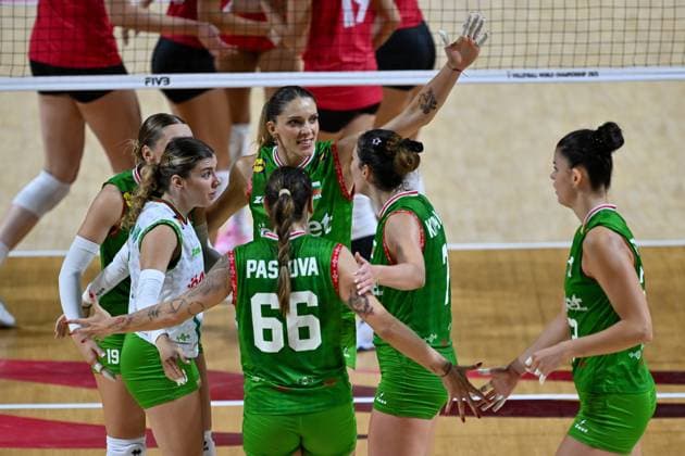 Canada v Bulgaria - FIVB Women s Volleyball World Championship, WM, Weltmeisterschaft NAKHON RATCHASIMA, THAILAND - AUGUST 23: Players of Bulgaria celebrate after a position during the FIVB Women s Volleyball World Championship between Canada and Bulgaria at Korat Chatchai Sports Hall, in Nakhon Ratchasima, Thailand, on August 23, 2025. Mustafa Hatipoglu Anadolu Nakhon Ratchasima Thailand. Editorial use only. Please get in touch for any other usage.  Copyright: x2025xAnadoluxMustafaxHatipoglux