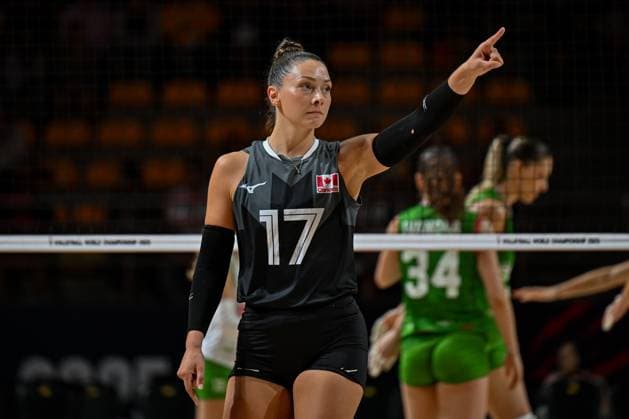 Canada v Bulgaria - FIVB Women s Volleyball World Championship, WM, Weltmeisterschaft NAKHON RATCHASIMA, THAILAND - AUGUST 23: Kacey Jost (17) of Canada in action during the FIVB Women s Volleyball World Championship between Canada and Bulgaria at Korat Chatchai Sports Hall, in Nakhon Ratchasima, Thailand, on August 23, 2025. Mustafa Hatipoglu Anadolu Nakhon Ratchasima Thailand. Editorial use only. Please get in touch for any other usage.  Copyright: x2025xAnadoluxMustafaxHatipoglux
