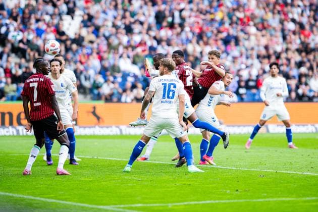 23 08 2025 Football, 2025 2026, 2 Bundesliga, Matchday 3, Hannover 96 1 FC Magdeburg M Ime Okon Hannover scores the goal for 2 0 DFL REGULATIONS PROHIBIT ANY USE OF PHOTOGRAPHS AS IMAGE SEQUENCES AND OR QUASI VIDEO