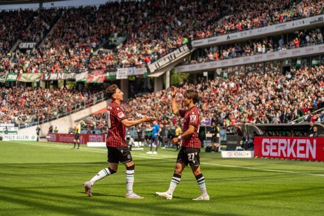 Germany Soccer 2 Bundesliga, Matchday 3, Hannover 96 1 FC Magdeburg 2025 26 on 23 8 2025 in Hannover Heinz von Heiden Arena Hayate Matsuda Hannover 96 27 celebrates his goal for 1 0 Copyright: xSvenxHeidmannx