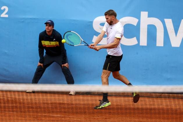 in the picture, Cedrik Marcel Stebe GER , Cedrik Marcel Stebe GER vs Alexander Ritschard SUI , ATP Challenger Schwaben Open, Men, Final, Singles, Tennis, 23 08 2025 Augsburg Bavaria Germany Copyright: xkolbert-press ChristianxKolbertx