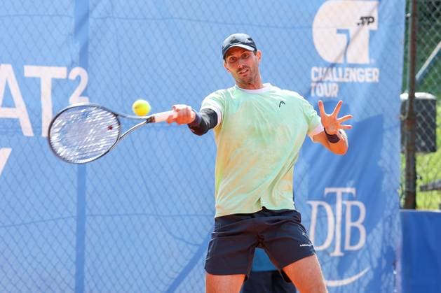in the picture, Alexander Ritschard SUI , Cedrik Marcel Stebe GER vs Alexander Ritschard SUI , ATP Challenger Schwaben Open, Men, Final, Singles, Tennis, 23 08 2025 Augsburg Bavaria Germany Copyright: xkolbert-press ChristianxKolbertx