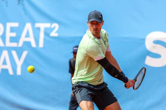 in the picture, Alexander Ritschard SUI , Cedrik Marcel Stebe GER vs Alexander Ritschard SUI , ATP Challenger Schwaben Open, Men, Final, Singles, Tennis, 23 08 2025 Augsburg Bavaria Germany Copyright: xkolbert-press ChristianxKolbertx