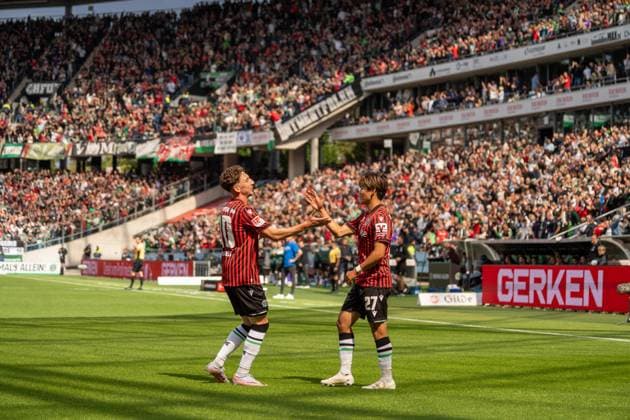 Germany Soccer 2 Bundesliga, Matchday 3, Hannover 96 1 FC Magdeburg 2025 26 on 23 8 2025 in Hannover Heinz von Heiden Arena Hayate Matsuda Hannover 96 27 celebrates his goal for 1 0 Copyright: xSvenxHeidmannx