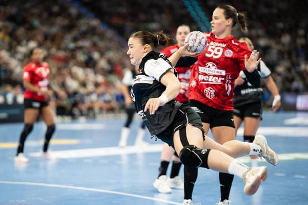 HSG Blomberg Lippe GER vs Thueringer HC GER , Handball, 1 Handball Bundesliga Women, Supercup, Season 2025 2026, Munich, 23 08 2025 Elin Magnusdottir HSG Blomberg Lippe, 33 in goal Muenchen SAP Garden Germany