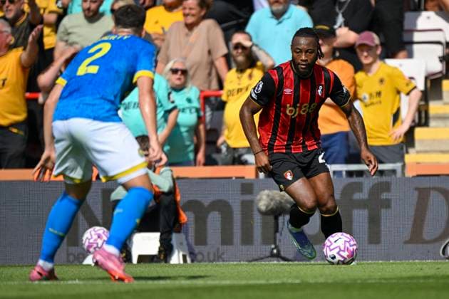 Bournemouth v Wolverhampton Wanderers Premier League Antoine Semenyo of Bournemouth during the Premier League match at the Vitality Stadium, Bournemouth UK Newspapers OUT Copyright: xJeremyxLandeyx FIL-22134-0020