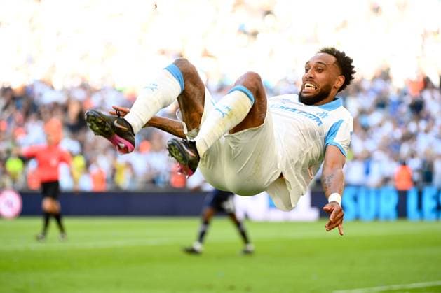 Sport Bilder des Tages Olympique de Marseille v Paris FC - Ligue 1 McDonald s 2025 2026 97 Pierre-Emerick AUBAMEYANG (om) during the Ligue 1 McDonald s match between Olympique de Marseille and Paris FC at Stade Velodrome on August 23, 2025 in Marseille, France. Marseille France  Copyright: xFEPx 776348108