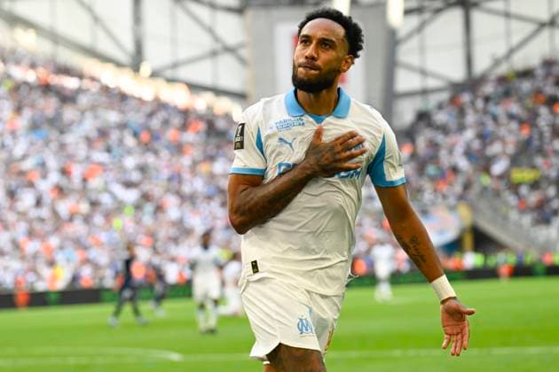 FOOTBALL : Olympique de Marseille VS Paris FC - Ligue 1 Mcdonald s - 23 08 2025 Joy OM - Pierre-Emerick Aubameyang (OM) - Ligue 1 Mcdonald s match between Olympique de Marseille and Paris Football Club on 23rd August 2025 at the Orange VÃ lodrome Stadium in Marseille. MarseilleFrance  Copyright: xWilliamxCannarellax