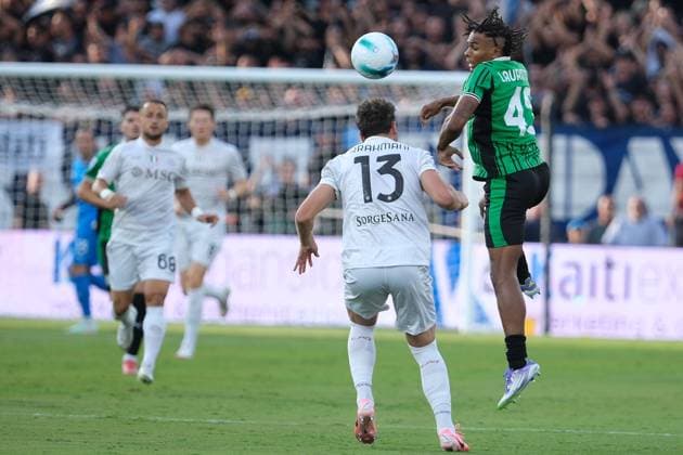 Armand Lauriente of US Sassuolo Calcio during the soccer match between US Sassuolo Calcio and SSC Napoli, MD1 of Serie A Enilive Italian soccer championship 2025 2026 at Mapei Stadium on August 23, 2025, Reggio Emilia, Italy.  Copyright: xRobertoxTommasini IPAxSportx xipa-agency.netx xx IPA_63059455 IPA_Agency_IPA63059455