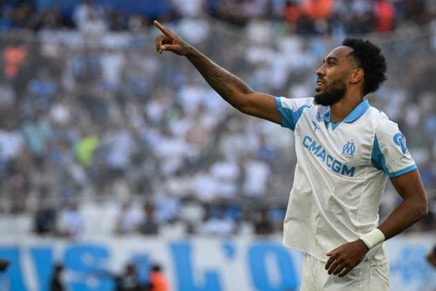 Ligue 1 Olympique de Marseille vs Paris FC - FA Olympique de Marseille’s forward Pierre-Emerick Aubameyang celebrates scoring a goal during the French L1 football match between Olympique de Marseille and Paris FC at the Velodrome stadium in Marseille on August 23, 2025. Photo by Firas Abdullah ABACAPRESS.COM Marseille Provence-Alpes-Côte d& 39;Azur France  Copyright: xAbdullahxFiras ABACAx
