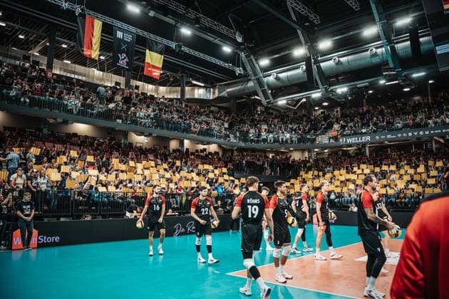 Volleyball mens international match Germany vs Belgium 23 08 2025 The choreo in the LKH Arena