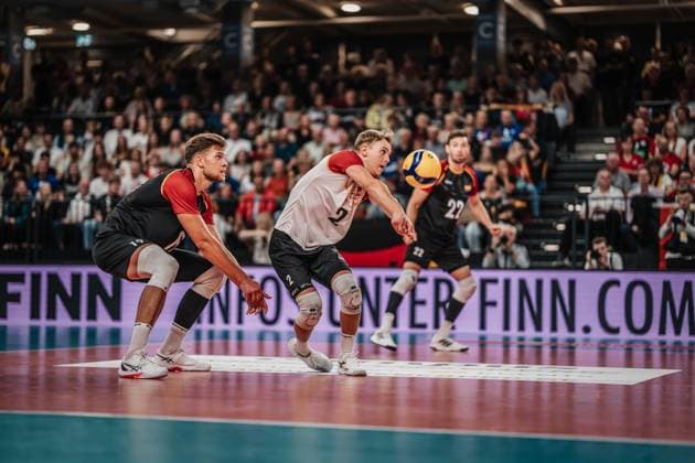 Volleyball mens international Germany vs Belgium 23 08 2025 Leonard Graven 2 Germany at the reception