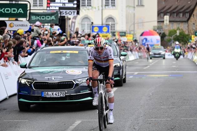 23 08 2025 xkhx Lidl Deutschland Tour 2025 3 stage from Arnsberg to Kassel Georg Zimmermann INTERMARCHE WANTY rolls over the finish line