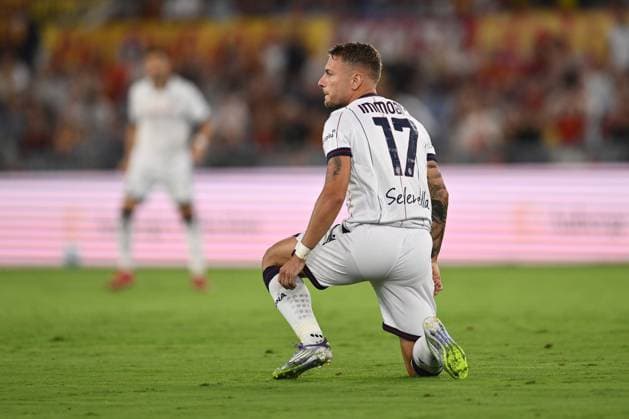 Ciro Immobile of Bologna F.C. participates in the 1st day of the Serie A Championship between A.S. Roma and Bologna F.C at the Olympic Stadium on August 23, 2025 in Rome, Italy.  Copyright: xDomenicoxCippitelli IPAxSportx xipa-agency.netx xx IPA_63065759 IPA_Agency_IPA63065759