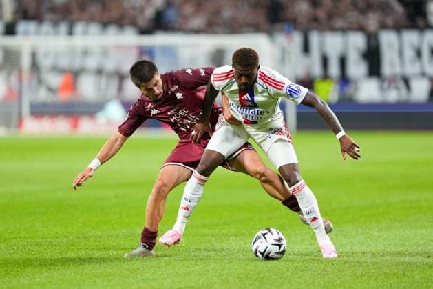 Olympique Lyonnais v FC Metz - Ligue 1 McDonald s 2025 2026 09 Giorgi ABUASHVILI (fcm) - 98 Ainsley MAITLAND NILES (ol) during Ligue 1 McDonald s match between Lyon and Metz at Groupama Stadium on August 23, 2025 in Lyon, France. Lyon France  Copyright: xFEPx 776370858