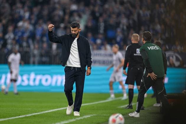 23 08 2025, Football, 2 Bundesliga, Season 2025 2026, Matchday 3, FC Schalke 04 VfL Bochum, Coach Miron Muslic FC Schalke 04 xRHR PHOTO YYx Copyright: KROEGER RHR-FOTOx RHR-FOTO YY